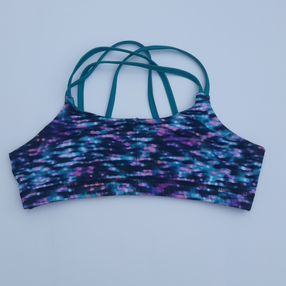 A turquoise women's sports bra